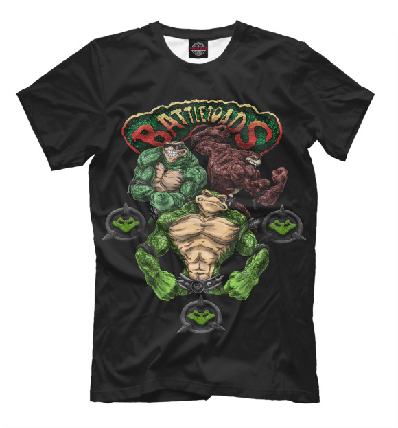 Мужская футболка с изображением Battletoads / Боевые жабы цвета Черный