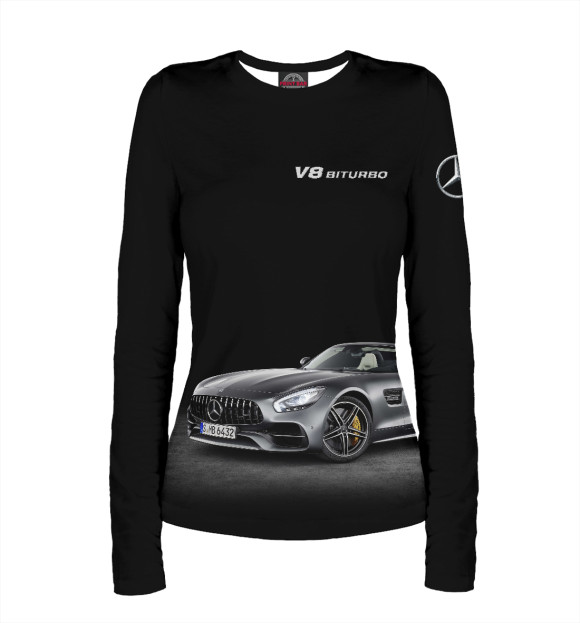 Женский лонгслив с изображением V8 Biturbo цвета Белый