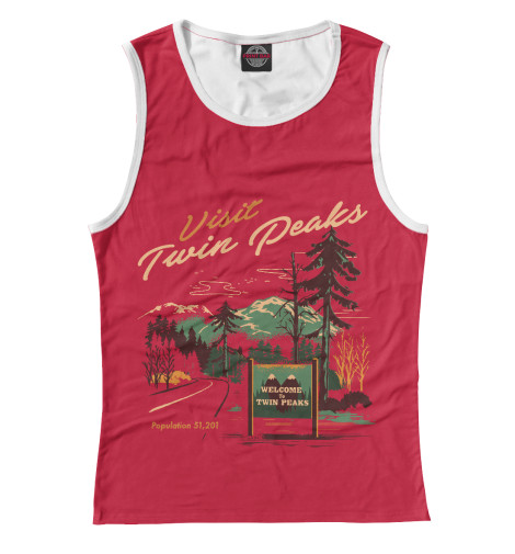 

Майки Print Bar, Белый, Visit Twin Peaks