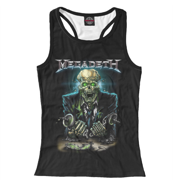Женская майка-борцовка с изображением Megadeth цвета Белый