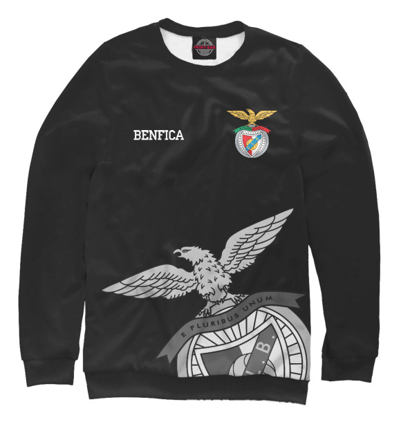 Свитшот для девочек с изображением Benfica цвета Белый
