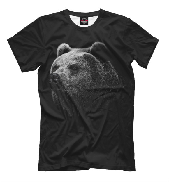 Мужская футболка с изображением медведь цвета Черный