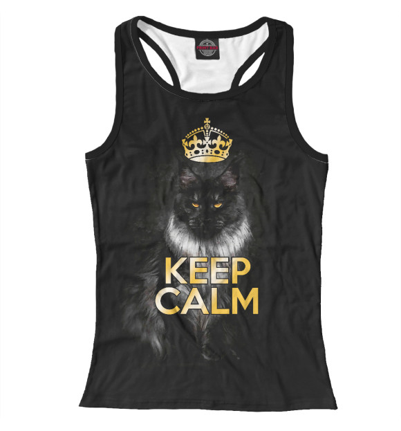 Женская майка-борцовка с изображением Keep calm цвета Белый