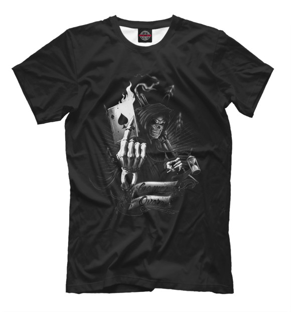 Мужская футболка с изображением Game over цвета Черный