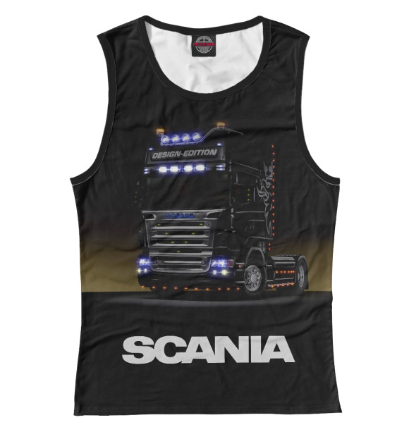 Майка для девочки с изображением Scania цвета Белый