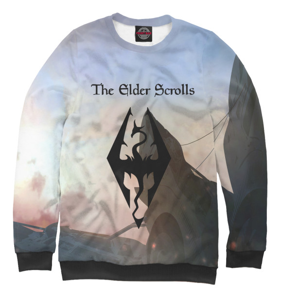 Женский свитшот с изображением The Elder Scrolls цвета Белый