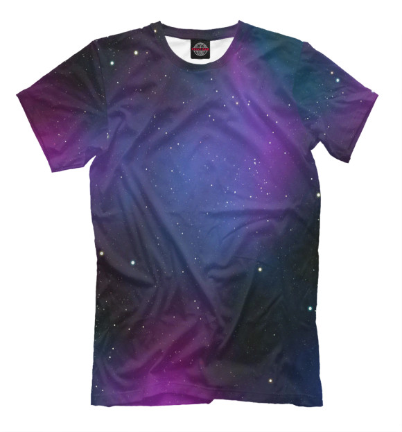 Мужская футболка с изображением Сиреневый космос цвета Молочно-белый