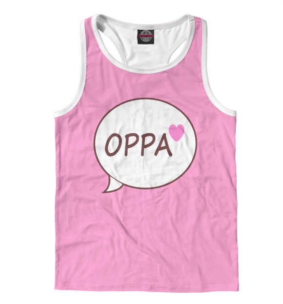 Мужская майка-борцовка с изображением Oppa цвета Белый