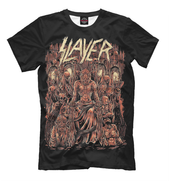 Мужская футболка с изображением Slayer цвета Черный