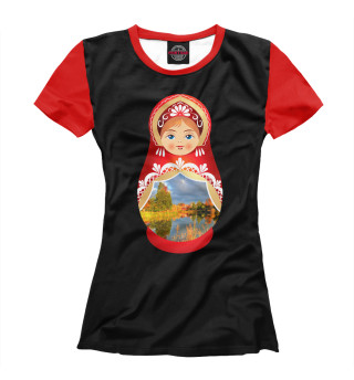 Женская футболка Русская матрешка