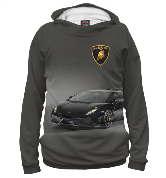 Мужское худи с изображением Lamborghini цвета Белый