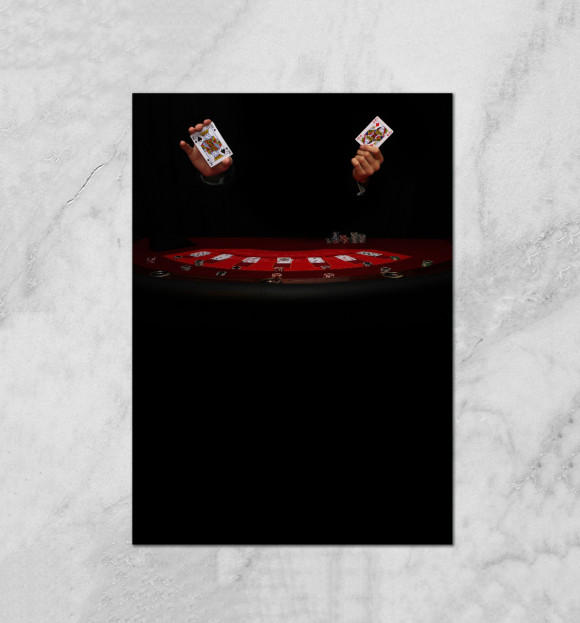 Плакат с изображением Poker KD цвета Белый