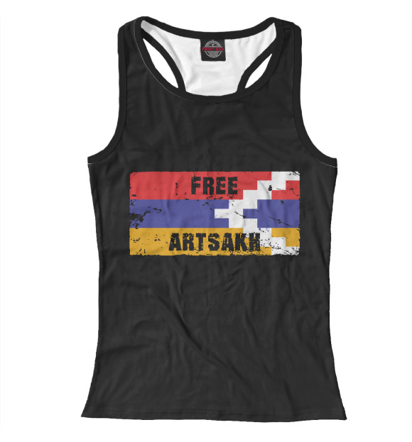 Женская майка-борцовка с изображением Free Artsakh цвета Белый