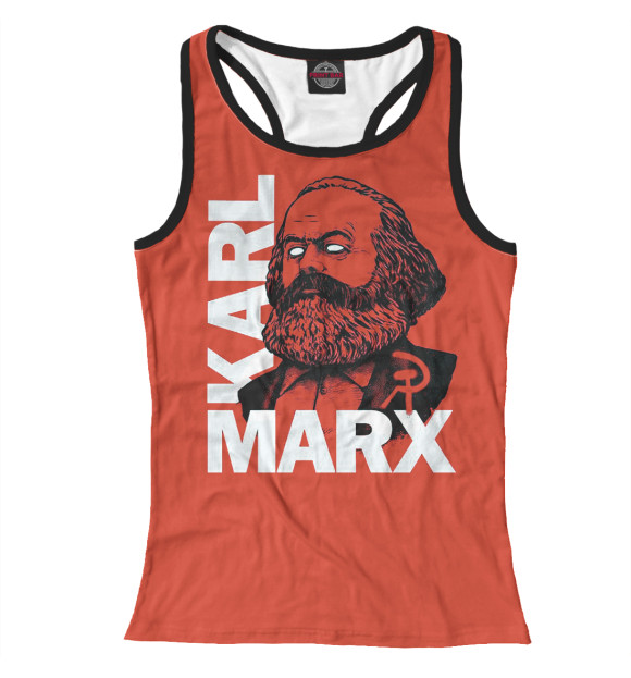 Женская майка-борцовка с изображением MARX цвета Белый