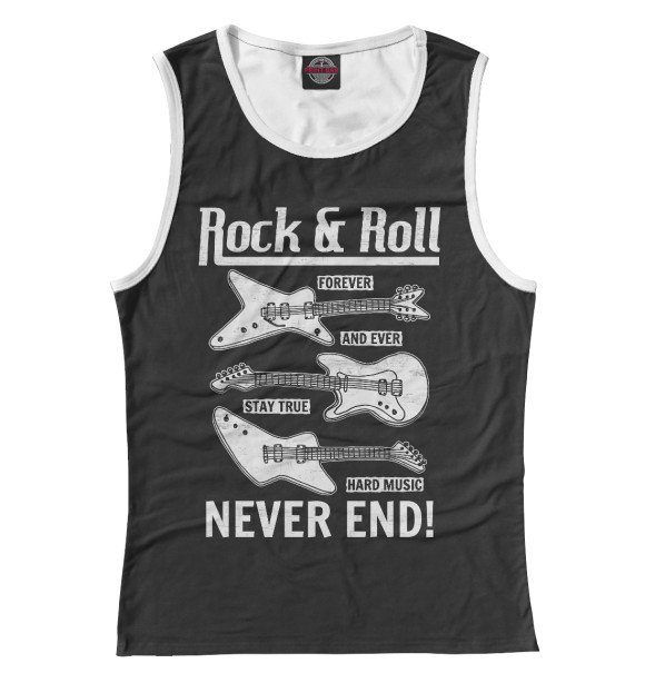 Майка для девочки с изображением Rock'n'roll цвета Белый