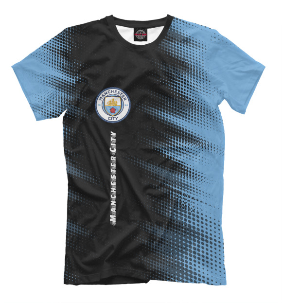 Мужская футболка с изображением Manchester City + Полутона цвета Белый