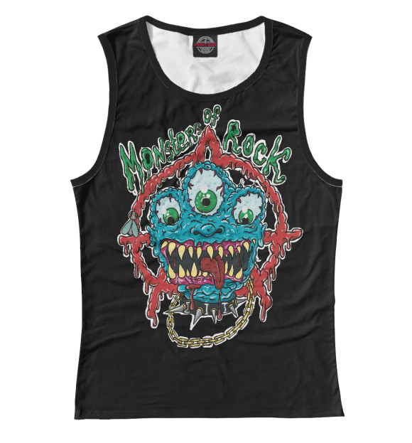 Майка для девочки с изображением Monsters of rock цвета Белый