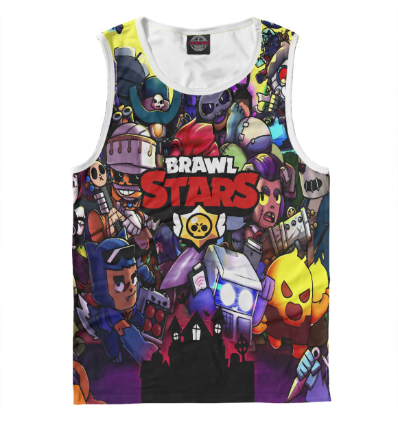 Мужская майка с изображением Brawl Stars цвета Белый