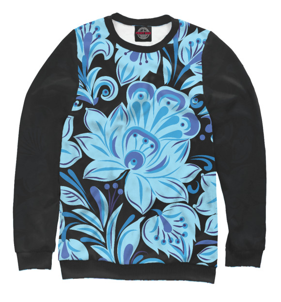 Свитшот для девочек с изображением Blue ice цвета Белый