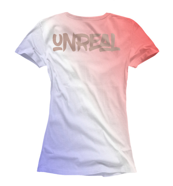 Женская футболка с изображением UNREAL цвета Белый