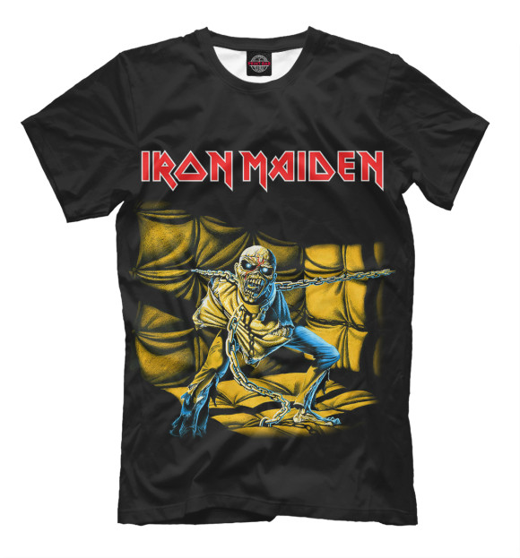 Мужская футболка с изображением Iron Maiden Piece of Mind цвета Черный