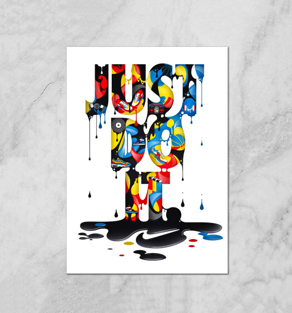 Плакат с изображением Just Do It цвета Белый