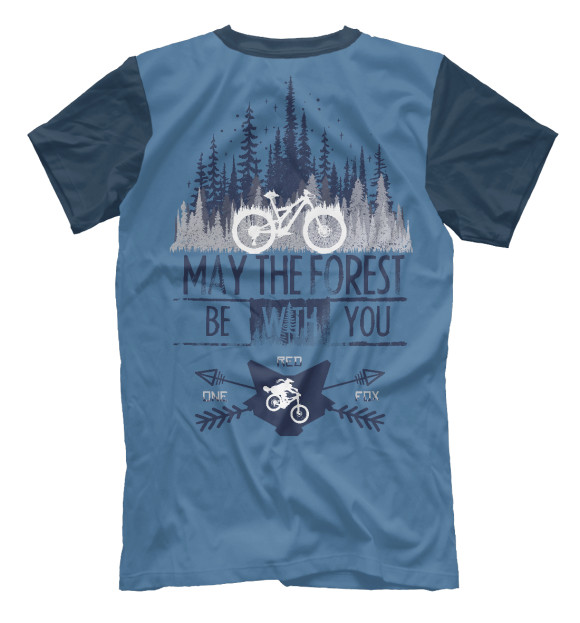 Мужская футболка с изображением Forest ride цвета Белый