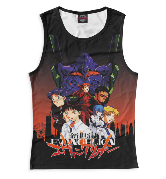 Майка для девочки с изображением Neon Genesis Evangelion цвета Белый