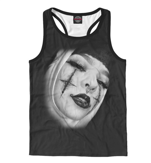 Мужская майка-борцовка с изображением Nun цвета Белый