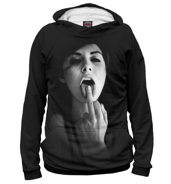 Женское худи с изображением Trap girl цвета Белый