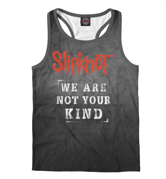 Мужская майка-борцовка с изображением Slipknot - we are not your kind цвета Белый