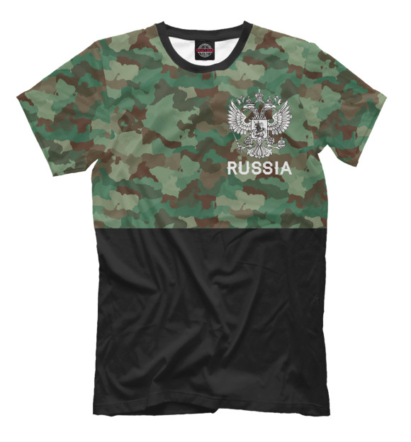 Футболка для мальчиков с изображением Russia цвета Черный