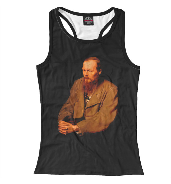 Женская майка-борцовка с изображением Достоевский цвета Белый