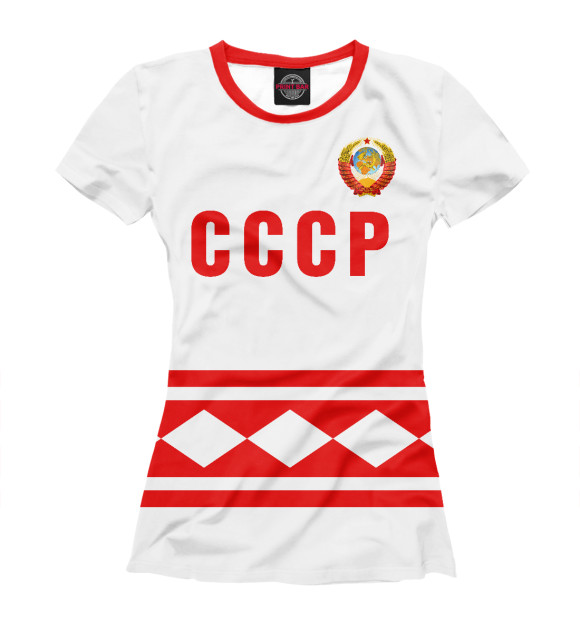 Футболка для девочек с изображением СССР цвета Белый
