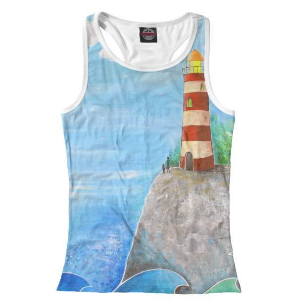Женская майка-борцовка с изображением Маяк надежды цвета Белый
