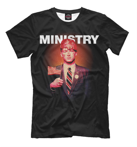 Мужская футболка с изображением Ministry цвета Черный
