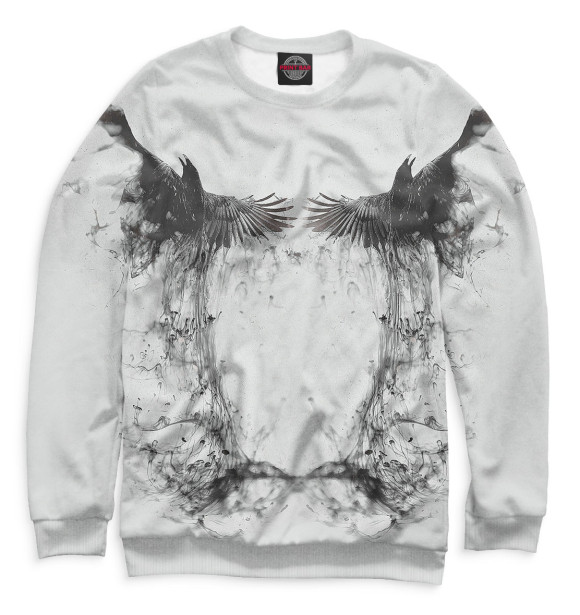 Свитшот для мальчиков с изображением Ворон цвета Белый