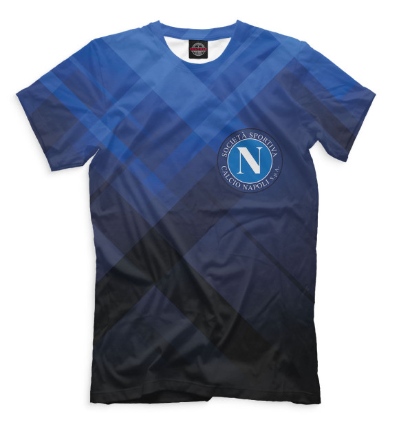 Мужская футболка с изображением Napoli цвета Черный