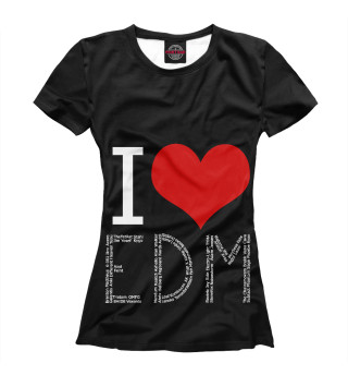 Футболка для девочек I love EDM