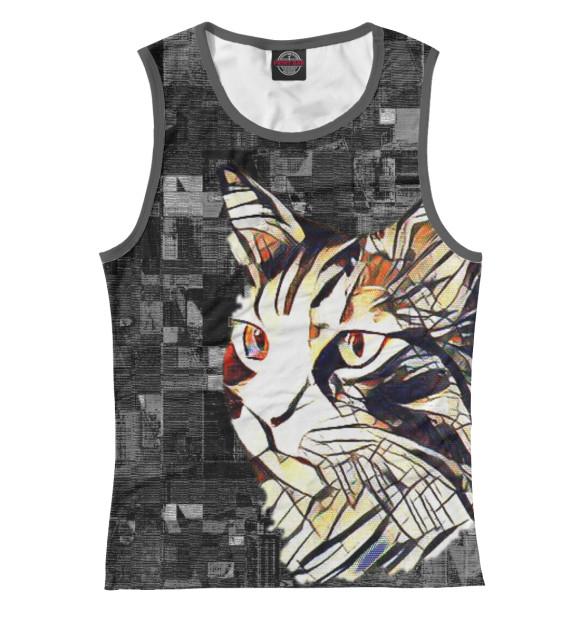 Майка для девочки с изображением Кот Барсик цвета Белый