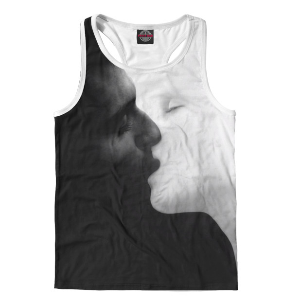 Мужская майка-борцовка с изображением Черное и белое цвета Белый