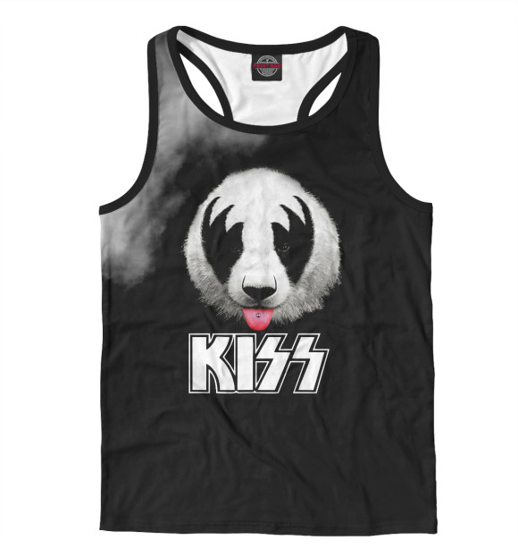 Мужская майка-борцовка с изображением Kiss цвета Белый