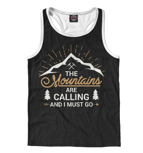 Мужская майка-борцовка с изображением Mountains цвета Белый