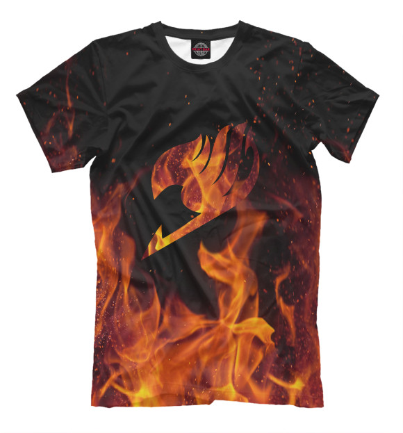 Мужская футболка с изображением Fairy Tail Fire цвета Черный