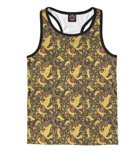 

Майки борцовки Print Bar, Белый, Хохлома с кошками