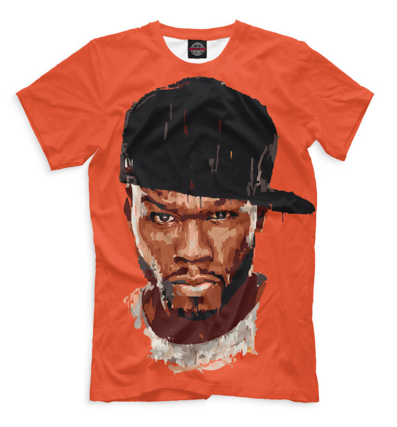 Мужская футболка с изображением 50 Cent цвета Светло-коричневый