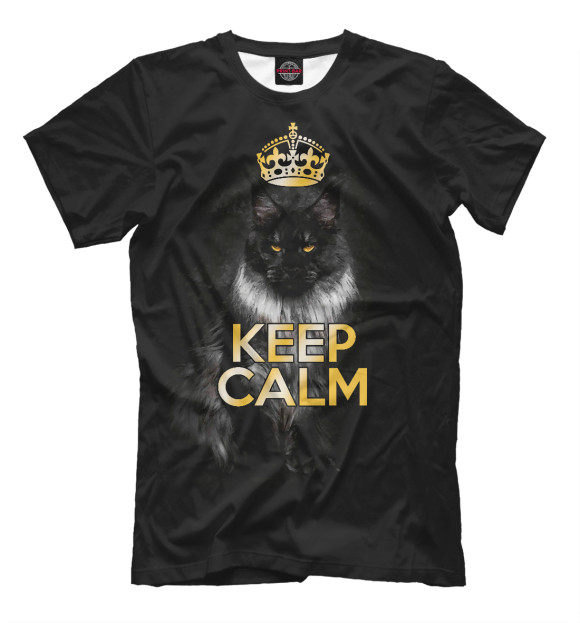 Футболка для мальчиков с изображением Keep calm цвета Черный