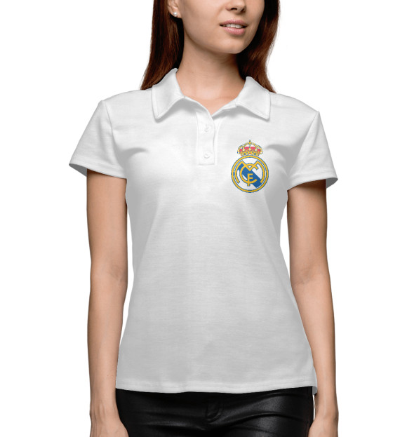 Женское поло с изображением Real Madrid цвета Белый