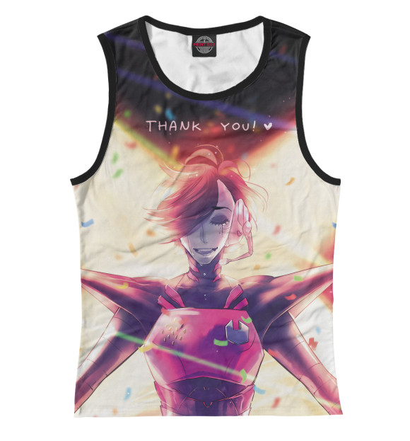 Женская майка с притом Undertale цвета Белый Женская майка с изображением Undertale цвета Белый