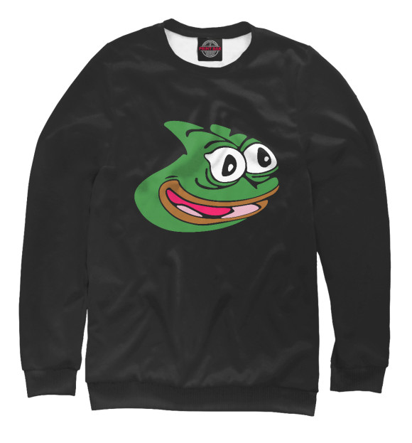 Мужской свитшот с изображением Pepega цвета Белый